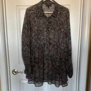 Lane Bryant Sheet Animal Print Blouse
